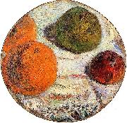 Paul Gauguin Tambourin decore des fruits Sweden oil painting artist